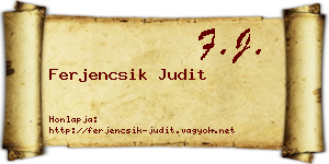 Ferjencsik Judit névjegykártya